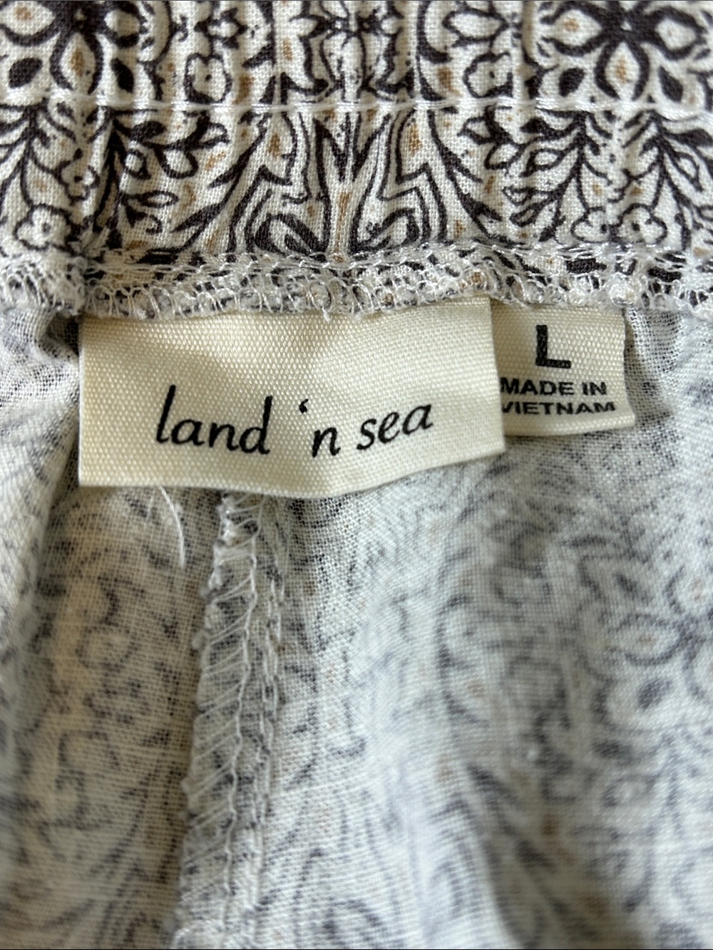 Land ‘N Sea Linen Blend Neutral Drawstring Crop Pants Size Large - Picture 4 of 9